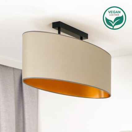 Duolla - Surface-mounted chandelier OVAL VEGAN 2xE27/15W/230V beige