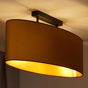 Duolla - Surface-mounted chandelier OVAL VEGAN 2xE27/15W/230V brown