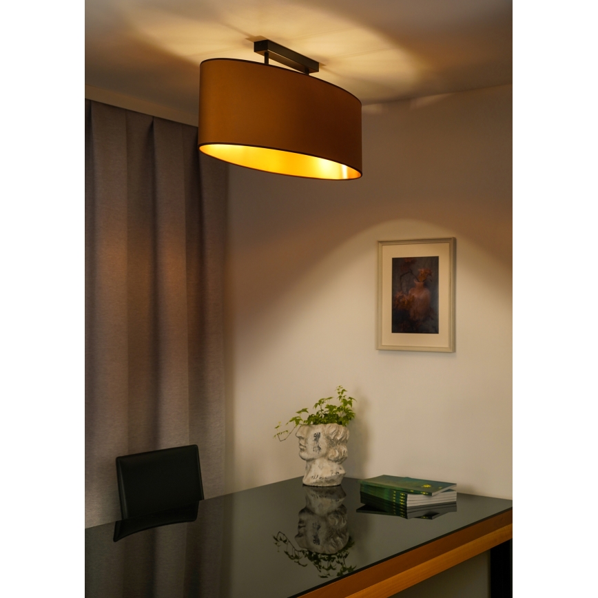 Duolla - Surface-mounted chandelier OVAL VEGAN 2xE27/15W/230V brown