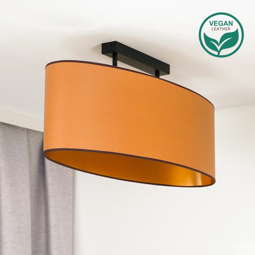 Duolla - Surface-mounted chandelier OVAL VEGAN 2xE27/15W/230V brown
