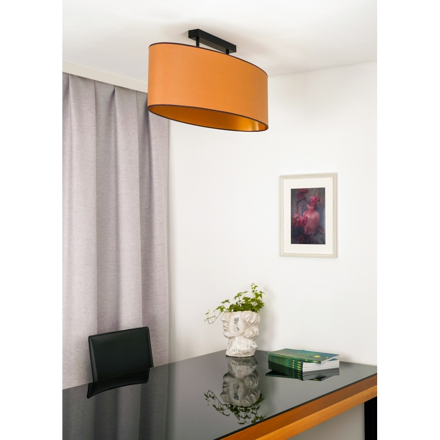 Duolla - Surface-mounted chandelier OVAL VEGAN 2xE27/15W/230V brown