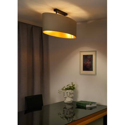 Duolla - Surface-mounted chandelier OVAL VEGAN 2xE27/15W/230V creamy