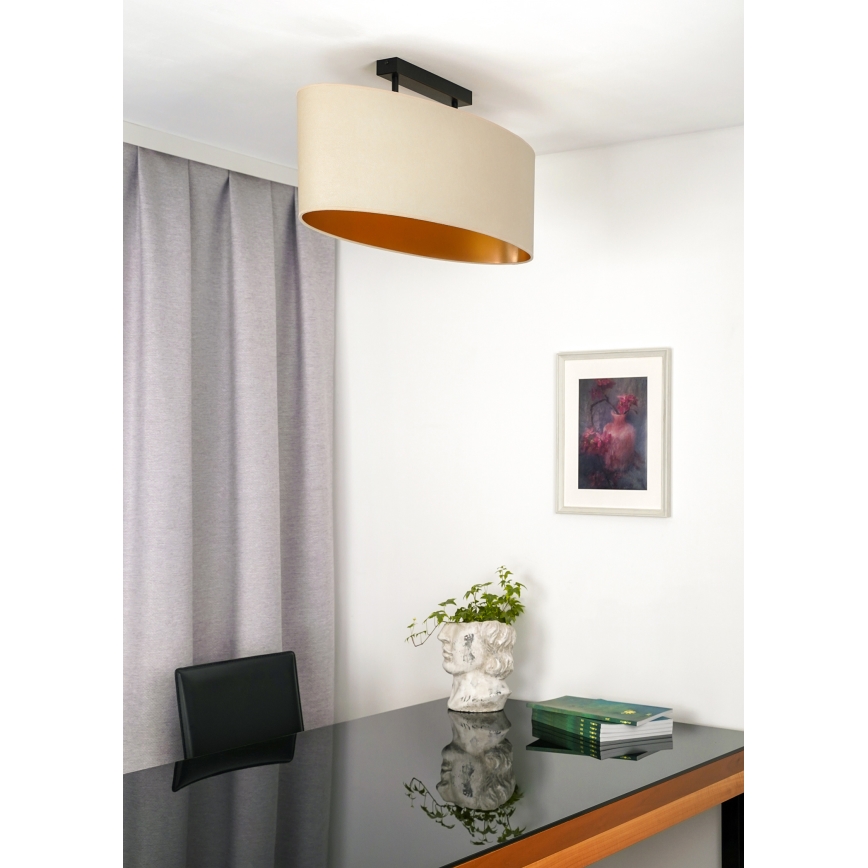 Duolla - Surface-mounted chandelier OVAL VEGAN 2xE27/15W/230V creamy
