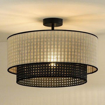 Duolla - Surface-mounted chandelier RATTAN YUTE 1xE27/15W/230V d. 45 cm creamy/black