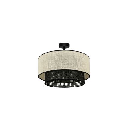 Duolla - Surface-mounted chandelier RATTAN YUTE 1xE27/15W/230V d. 45 cm creamy/black