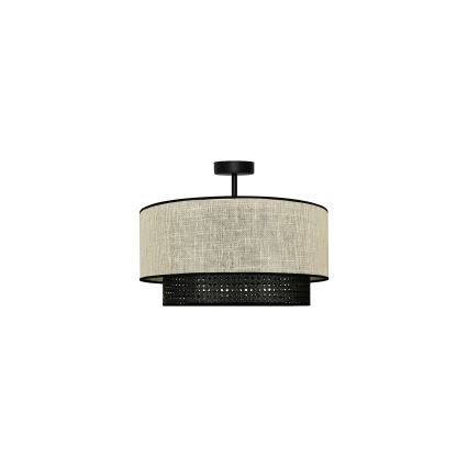 Duolla - Surface-mounted chandelier RATTAN YUTE 1xE27/15W/230V d. 45 cm creamy/black