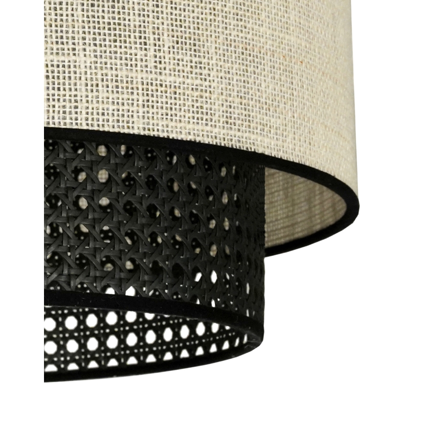 Duolla - Surface-mounted chandelier RATTAN YUTE 1xE27/15W/230V d. 45 cm creamy/black