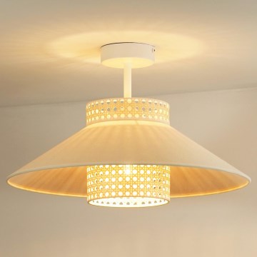 Duolla - Surface-mounted chandelier RIO RATTAN 1xE27/15W/230V d. 45 cm beige/rattan