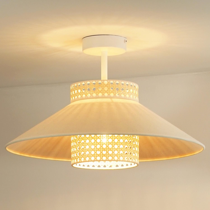 Duolla - Surface-mounted chandelier RIO RATTAN 1xE27/15W/230V d. 45 cm beige/rattan