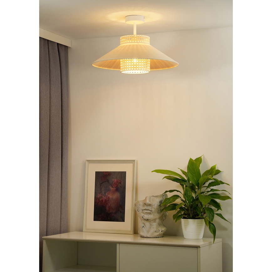 Duolla - Surface-mounted chandelier RIO RATTAN 1xE27/15W/230V d. 45 cm beige/rattan