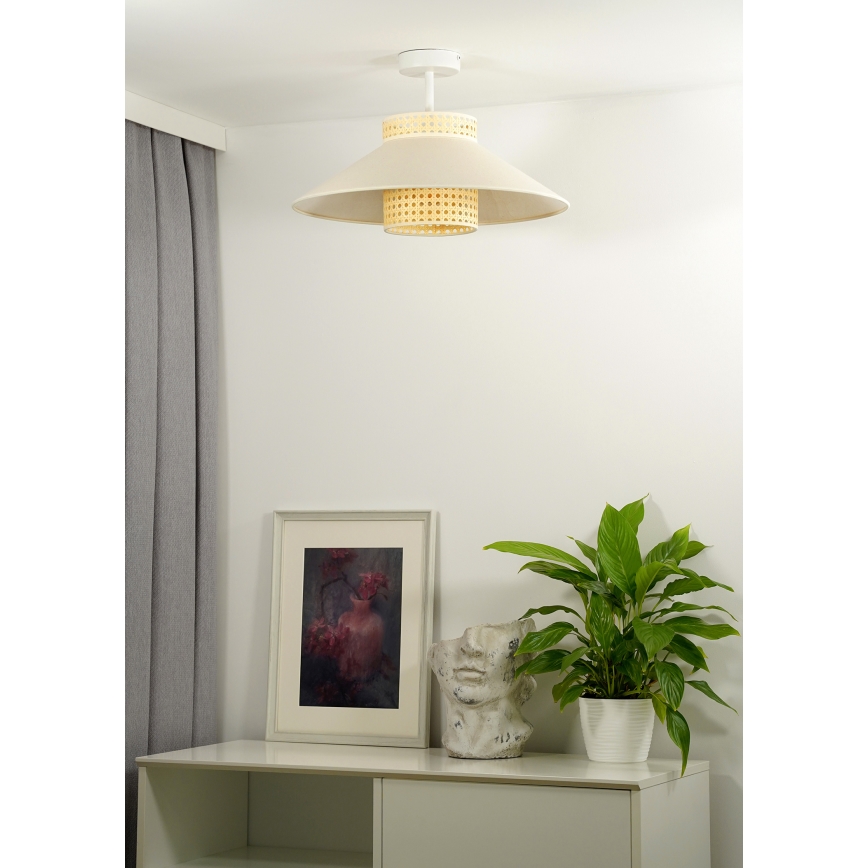 Duolla - Surface-mounted chandelier RIO RATTAN 1xE27/15W/230V d. 45 cm beige/rattan