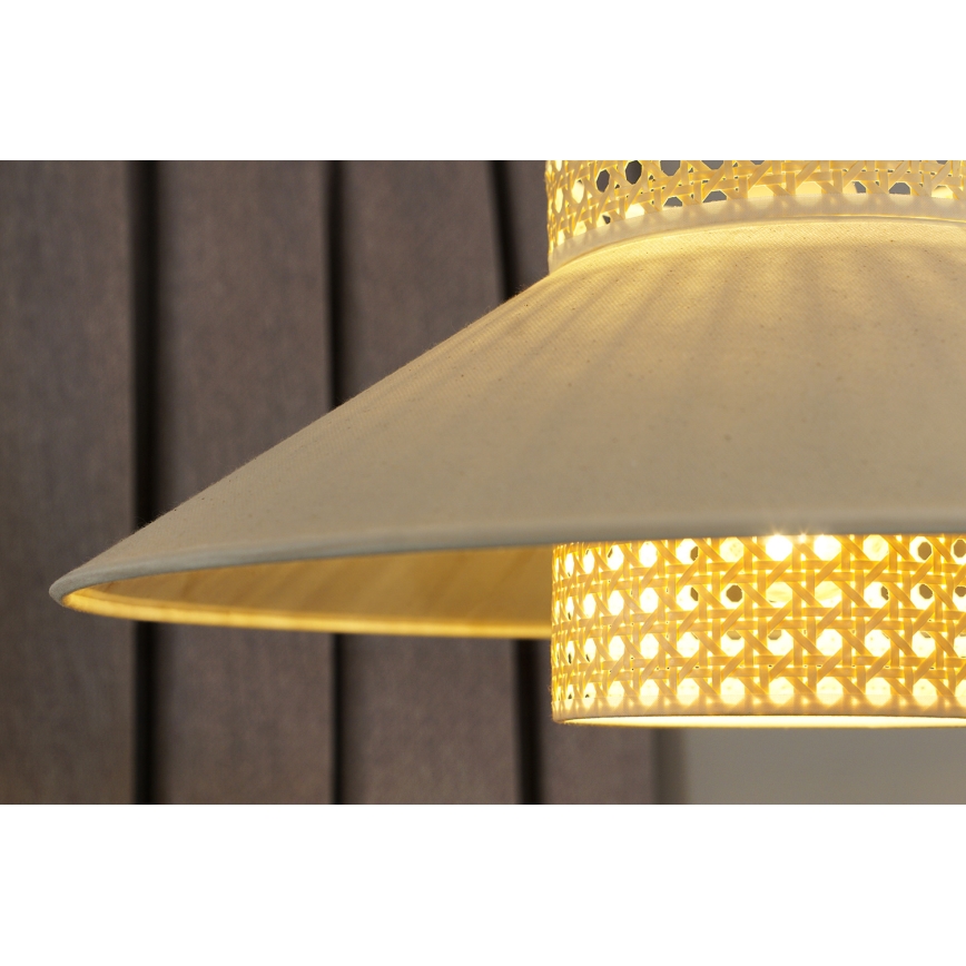 Duolla - Surface-mounted chandelier RIO RATTAN 1xE27/15W/230V d. 45 cm beige/rattan