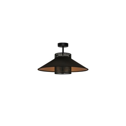Duolla - Surface-mounted chandelier RIO RATTAN 1xE27/15W/230V d. 45 cm black/gold
