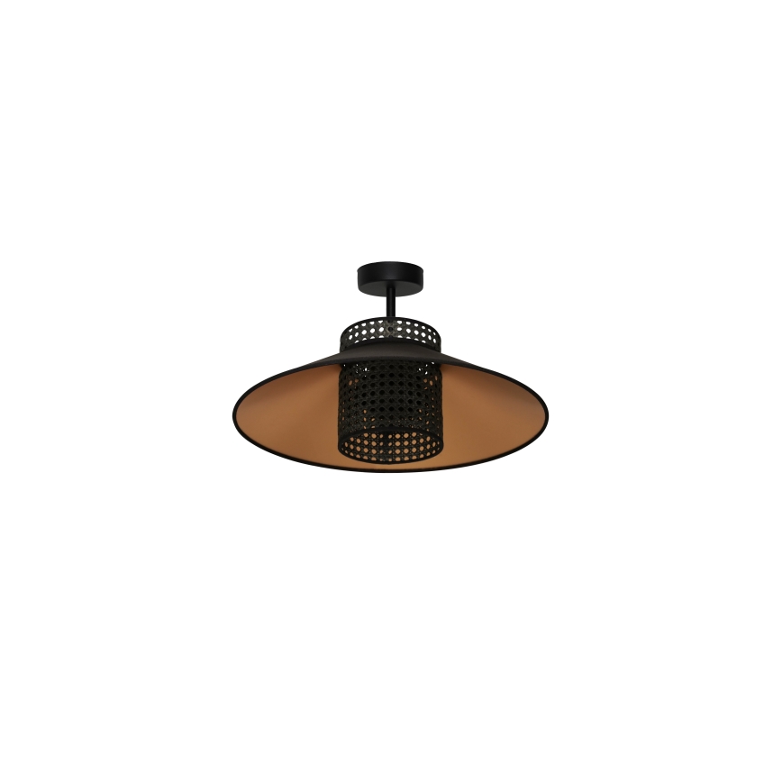 Duolla - Surface-mounted chandelier RIO RATTAN 1xE27/15W/230V d. 45 cm black/gold