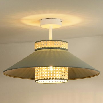 Duolla - Surface-mounted chandelier RIO RATTAN 1xE27/15W/230V d. 45 cm green/rattan