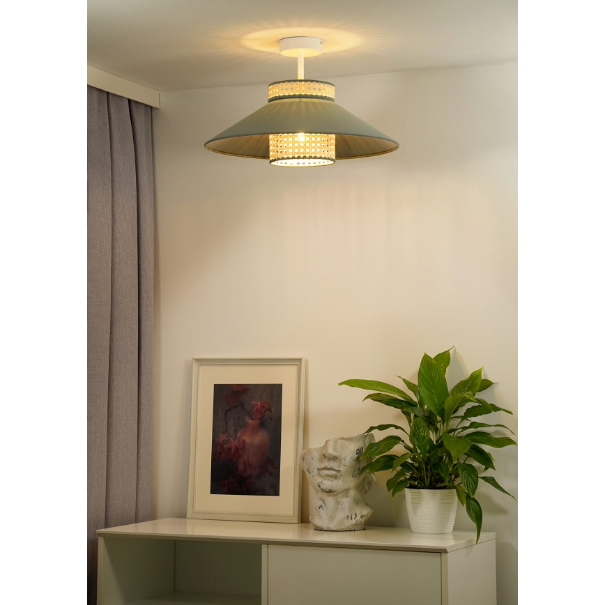 Duolla - Surface-mounted chandelier RIO RATTAN 1xE27/15W/230V d. 45 cm green/rattan
