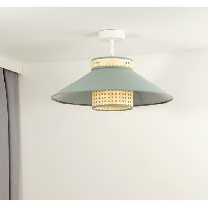 Duolla - Surface-mounted chandelier RIO RATTAN 1xE27/15W/230V d. 45 cm green/rattan