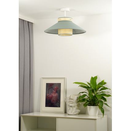 Duolla - Surface-mounted chandelier RIO RATTAN 1xE27/15W/230V d. 45 cm green/rattan