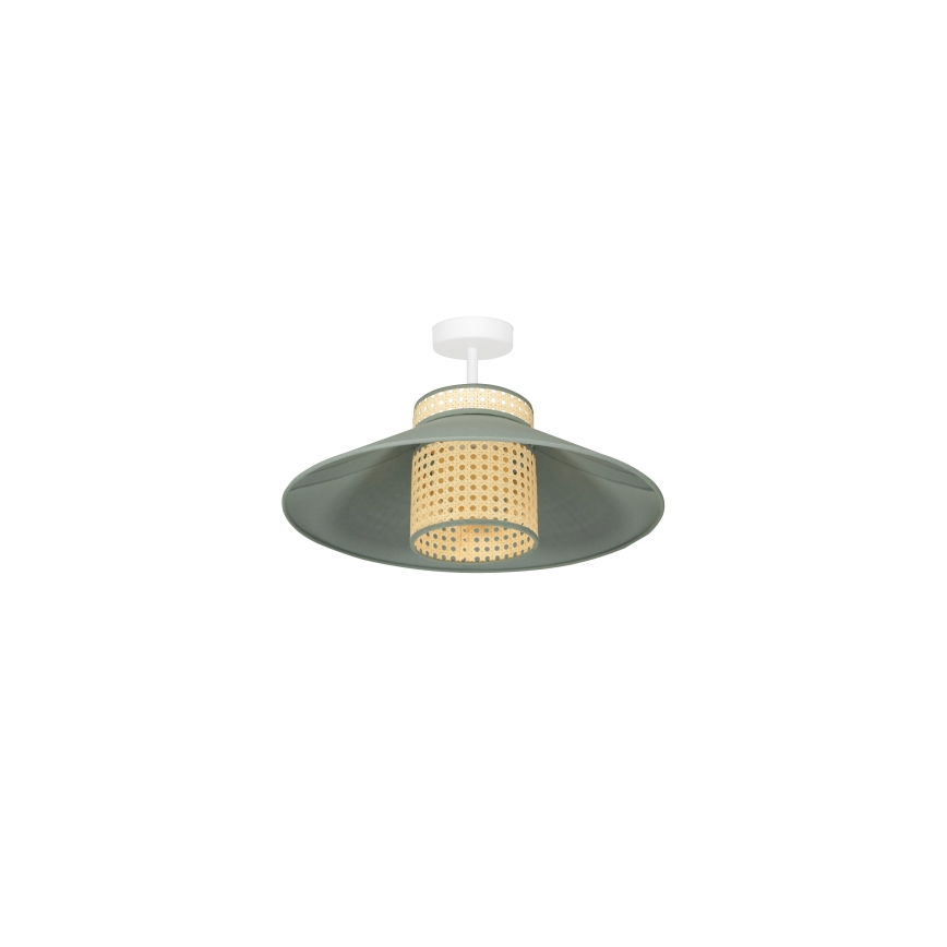 Duolla - Surface-mounted chandelier RIO RATTAN 1xE27/15W/230V d. 45 cm green/rattan