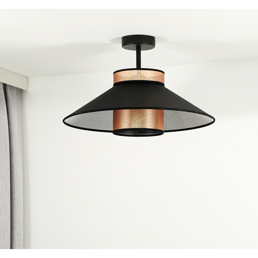 Duolla - Surface-mounted chandelier RIO SHINY 1xE27/15W/230V d. 45 cm black/copper