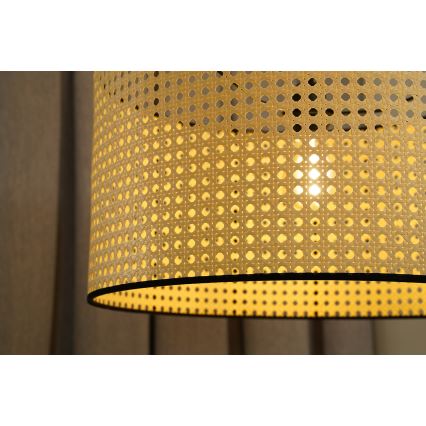 Duolla - Surface-mounted chandelier ROLLER RATTAN 1xE27/15W/230V d. 45 cm beige/black