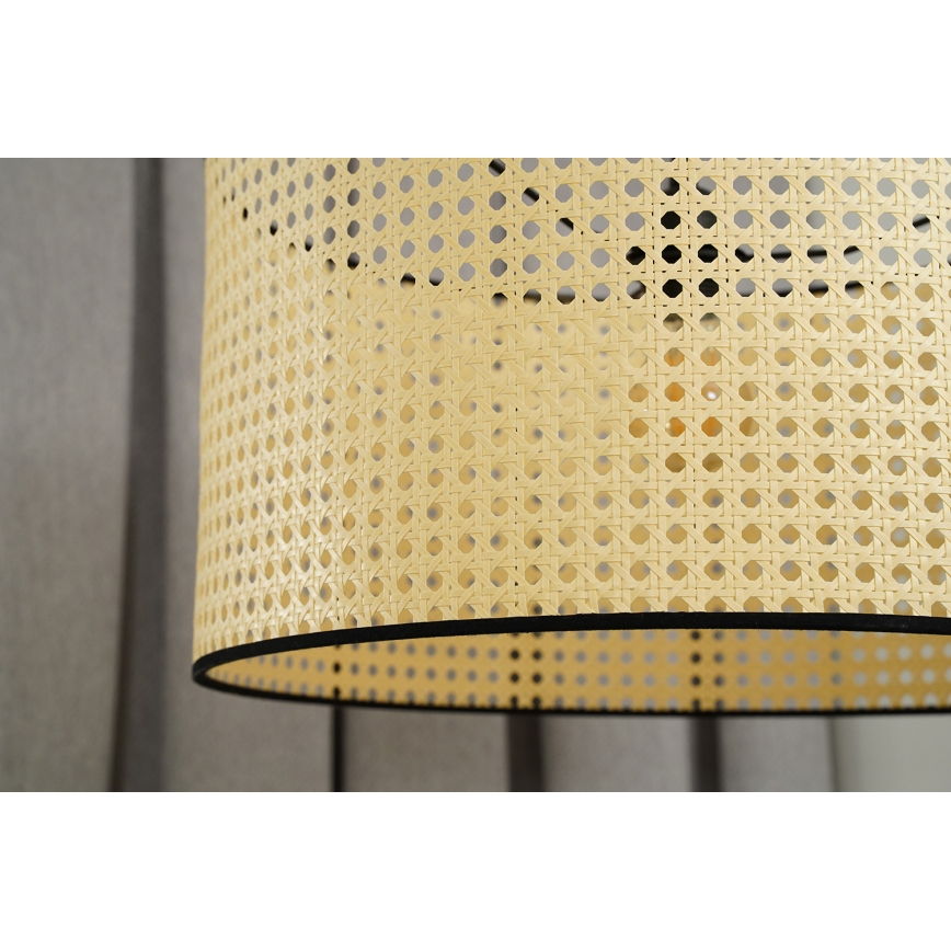 Duolla - Surface-mounted chandelier ROLLER RATTAN 1xE27/15W/230V d. 45 cm beige/black