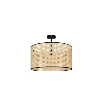 Duolla - Surface-mounted chandelier ROLLER RATTAN 1xE27/15W/230V d. 45 cm beige/black