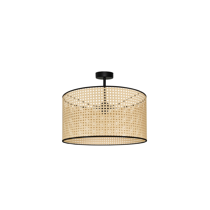 Duolla - Surface-mounted chandelier ROLLER RATTAN 1xE27/15W/230V d. 45 cm beige/black