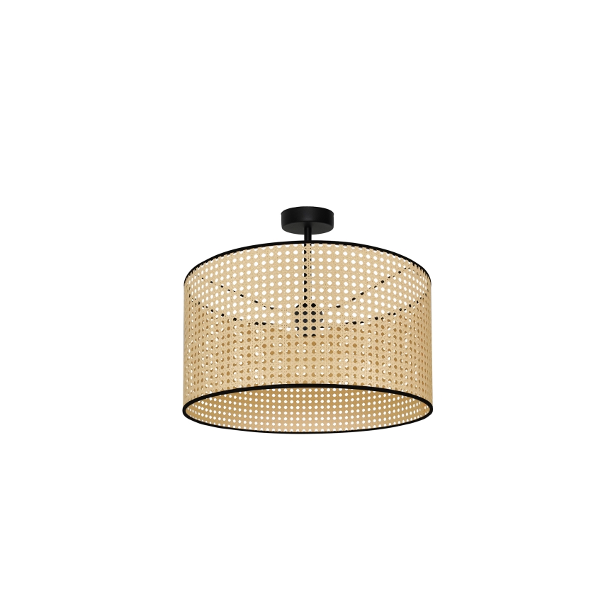 Duolla - Surface-mounted chandelier ROLLER RATTAN 1xE27/15W/230V d. 45 cm beige/black