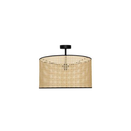 Duolla - Surface-mounted chandelier ROLLER RATTAN 1xE27/15W/230V d. 45 cm beige/black