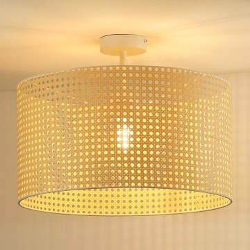 Duolla - Surface-mounted chandelier ROLLER RATTAN 1xE27/15W/230V d. 45 cm beige