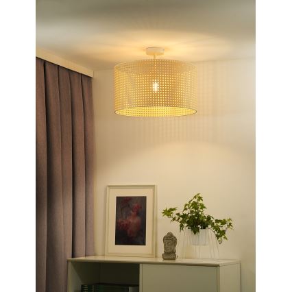 Duolla - Surface-mounted chandelier ROLLER RATTAN 1xE27/15W/230V d. 45 cm beige