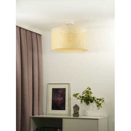 Duolla - Surface-mounted chandelier ROLLER RATTAN 1xE27/15W/230V d. 45 cm beige