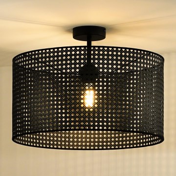 Duolla - Surface-mounted chandelier ROLLER RATTAN 1xE27/15W/230V d. 45 cm black