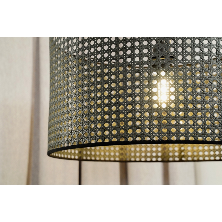Duolla - Surface-mounted chandelier ROLLER RATTAN 1xE27/15W/230V d. 45 cm black