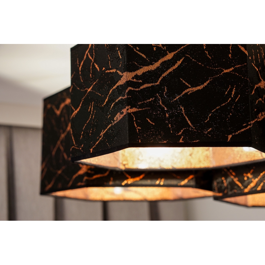 Duolla - Surface-mounted chandelier ROLLER TRIO HEX 3xE27/15W/230V black/copper