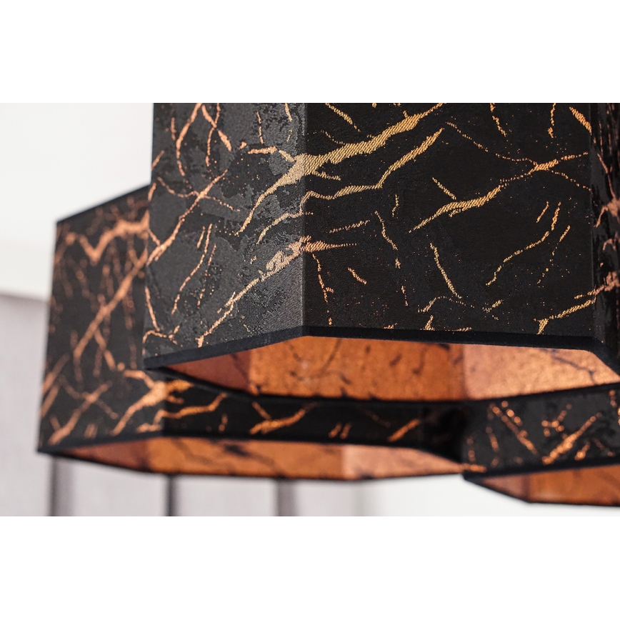 Duolla - Surface-mounted chandelier ROLLER TRIO HEX 3xE27/15W/230V black/copper