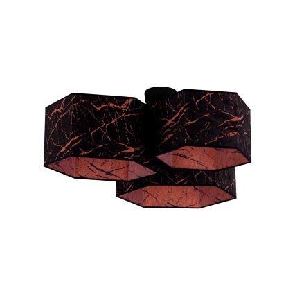 Duolla - Surface-mounted chandelier ROLLER TRIO HEX 3xE27/15W/230V black/copper
