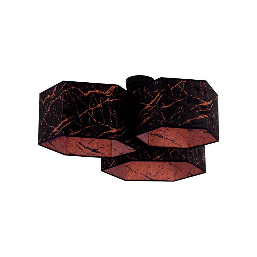 Duolla - Surface-mounted chandelier ROLLER TRIO HEX 3xE27/15W/230V black/copper