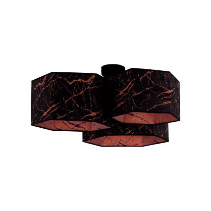 Duolla - Surface-mounted chandelier ROLLER TRIO HEX 3xE27/15W/230V black/copper