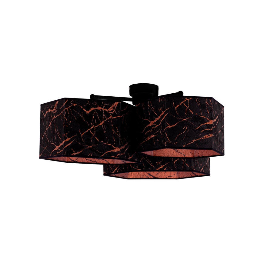 Duolla - Surface-mounted chandelier ROLLER TRIO HEX 3xE27/15W/230V black/copper
