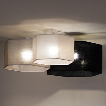 Duolla - Surface-mounted chandelier ROLLER TRIO HEX 3xE27/15W/230V black/grey/white