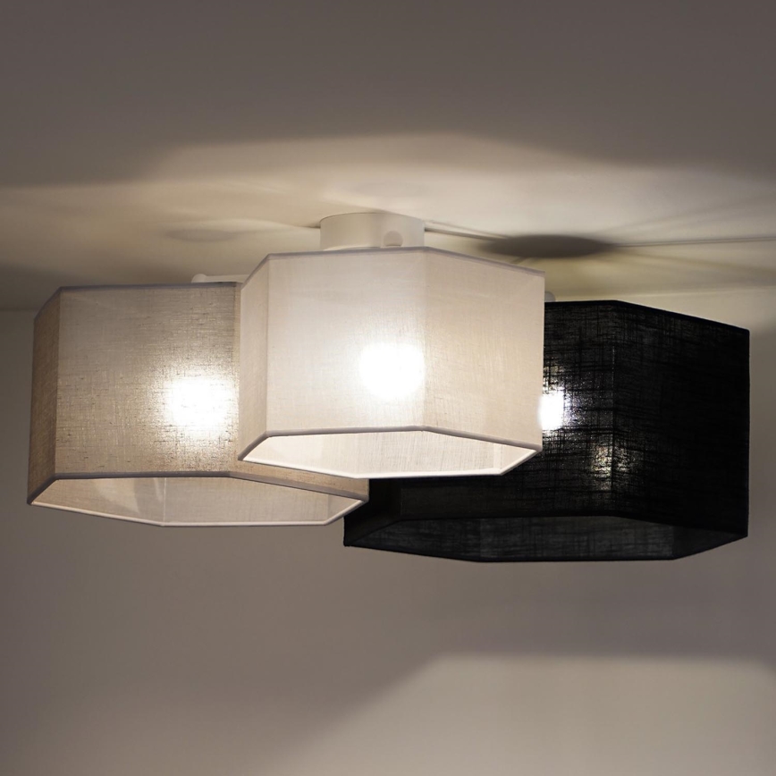 Duolla - Surface-mounted chandelier ROLLER TRIO HEX 3xE27/15W/230V black/grey/white