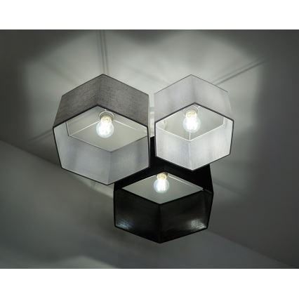 Duolla - Surface-mounted chandelier ROLLER TRIO HEX 3xE27/15W/230V black/grey/white