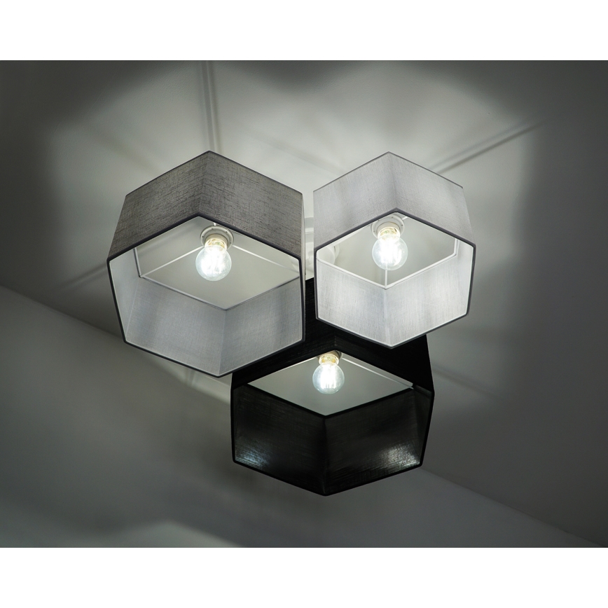 Duolla - Surface-mounted chandelier ROLLER TRIO HEX 3xE27/15W/230V black/grey/white