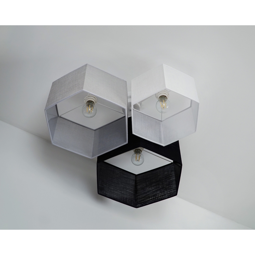 Duolla - Surface-mounted chandelier ROLLER TRIO HEX 3xE27/15W/230V black/grey/white
