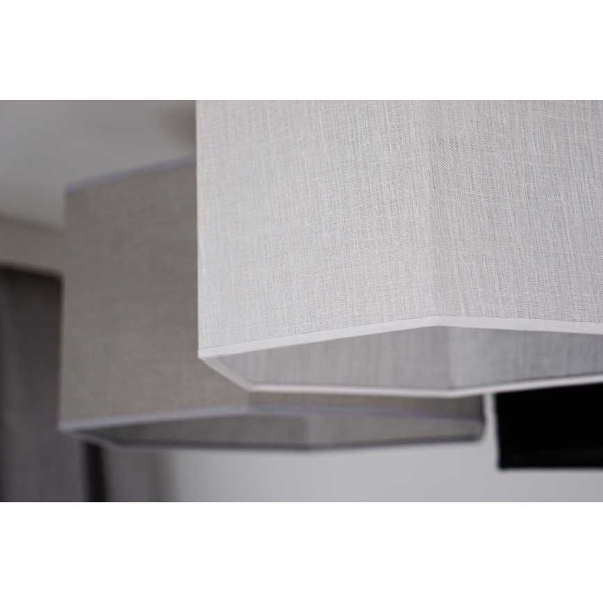 Duolla - Surface-mounted chandelier ROLLER TRIO HEX 3xE27/15W/230V black/grey/white