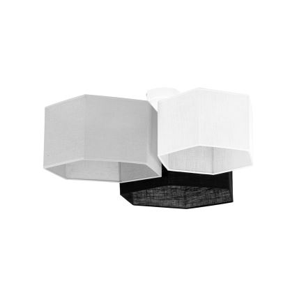 Duolla - Surface-mounted chandelier ROLLER TRIO HEX 3xE27/15W/230V black/grey/white