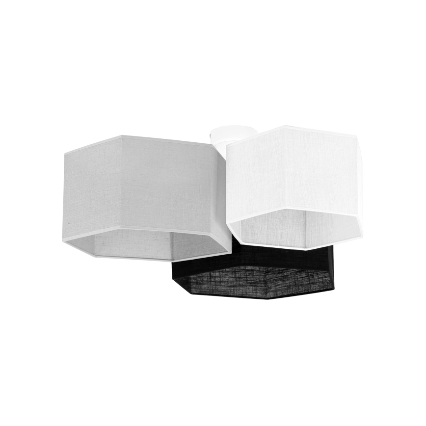 Duolla - Surface-mounted chandelier ROLLER TRIO HEX 3xE27/15W/230V black/grey/white