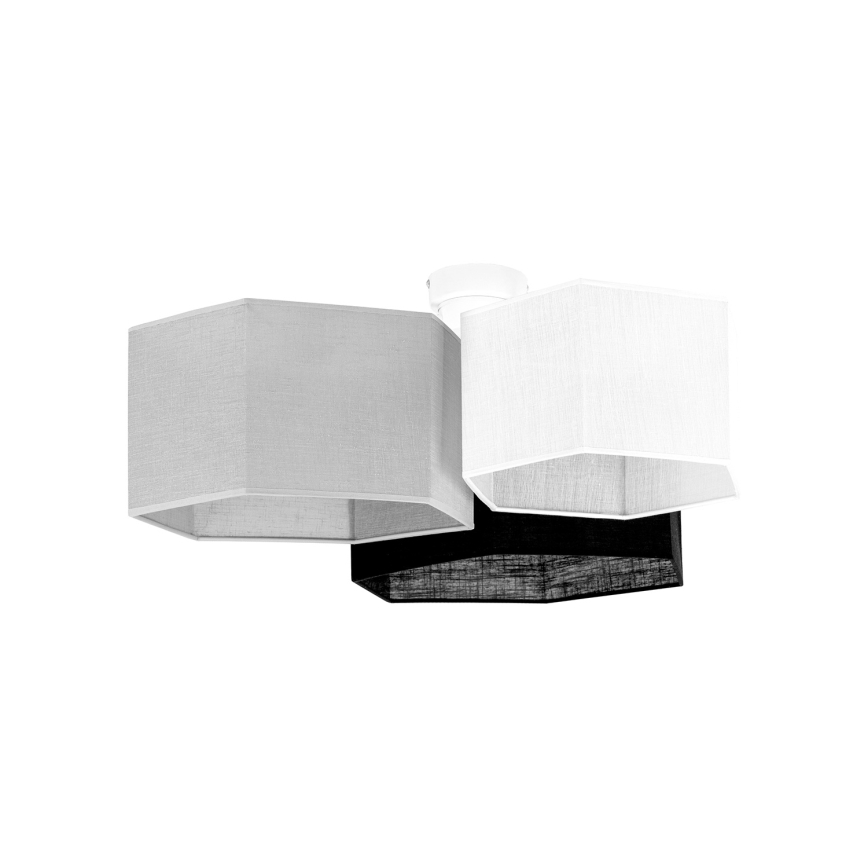 Duolla - Surface-mounted chandelier ROLLER TRIO HEX 3xE27/15W/230V black/grey/white